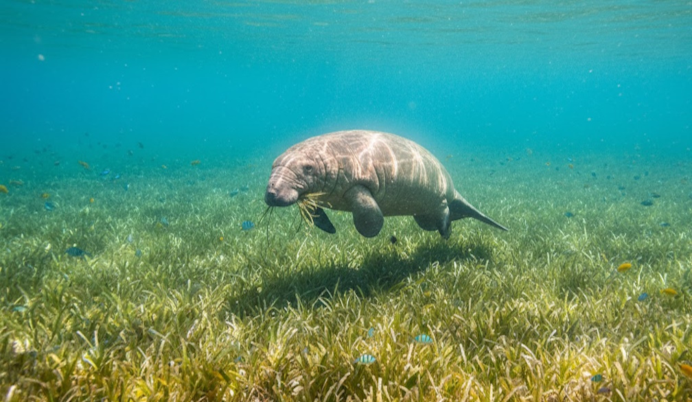 Dugong swimming in Shark Bay